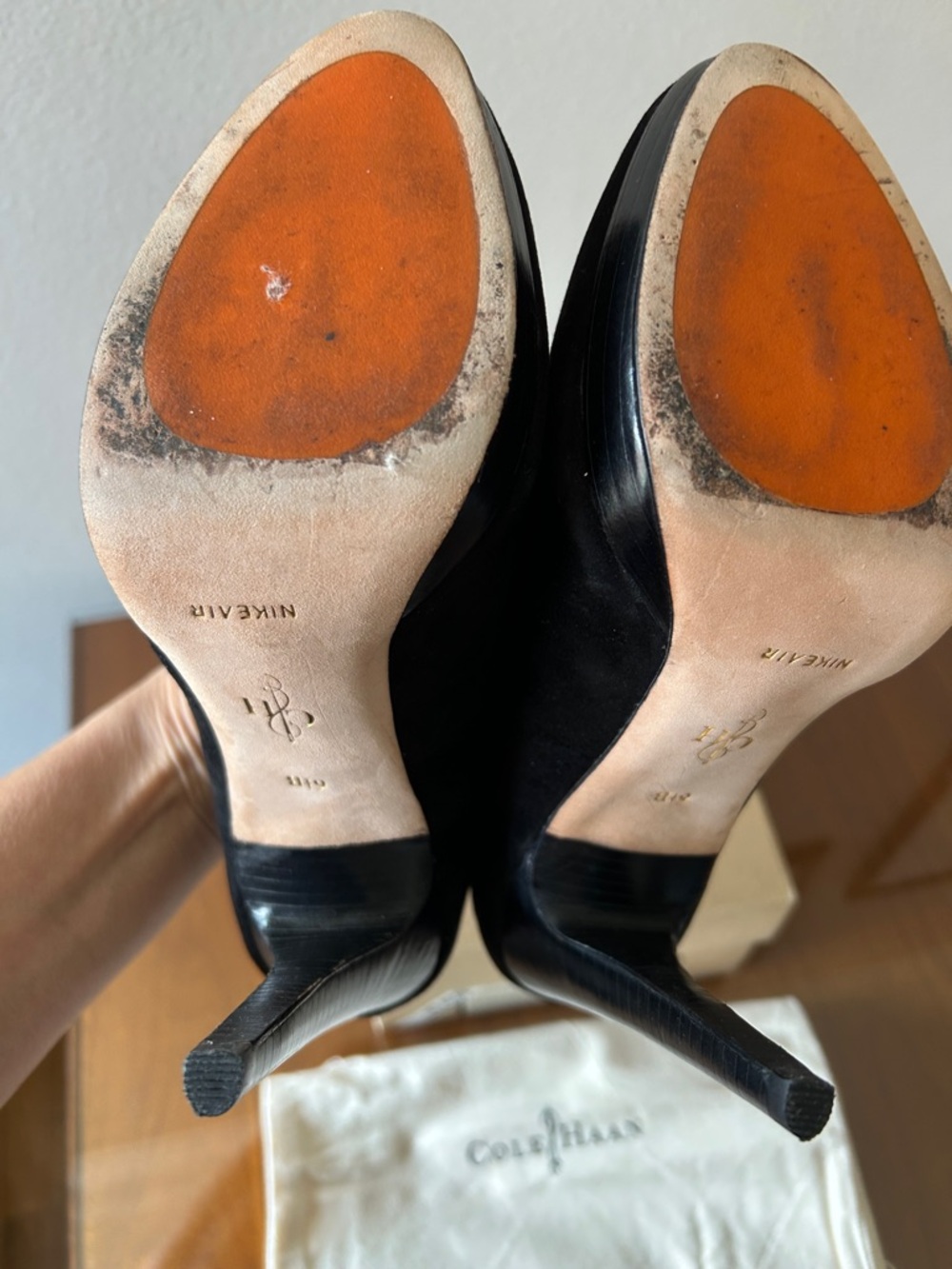 Cole Haan Black Suede Chelsea High Pump - Picture 9 of 11